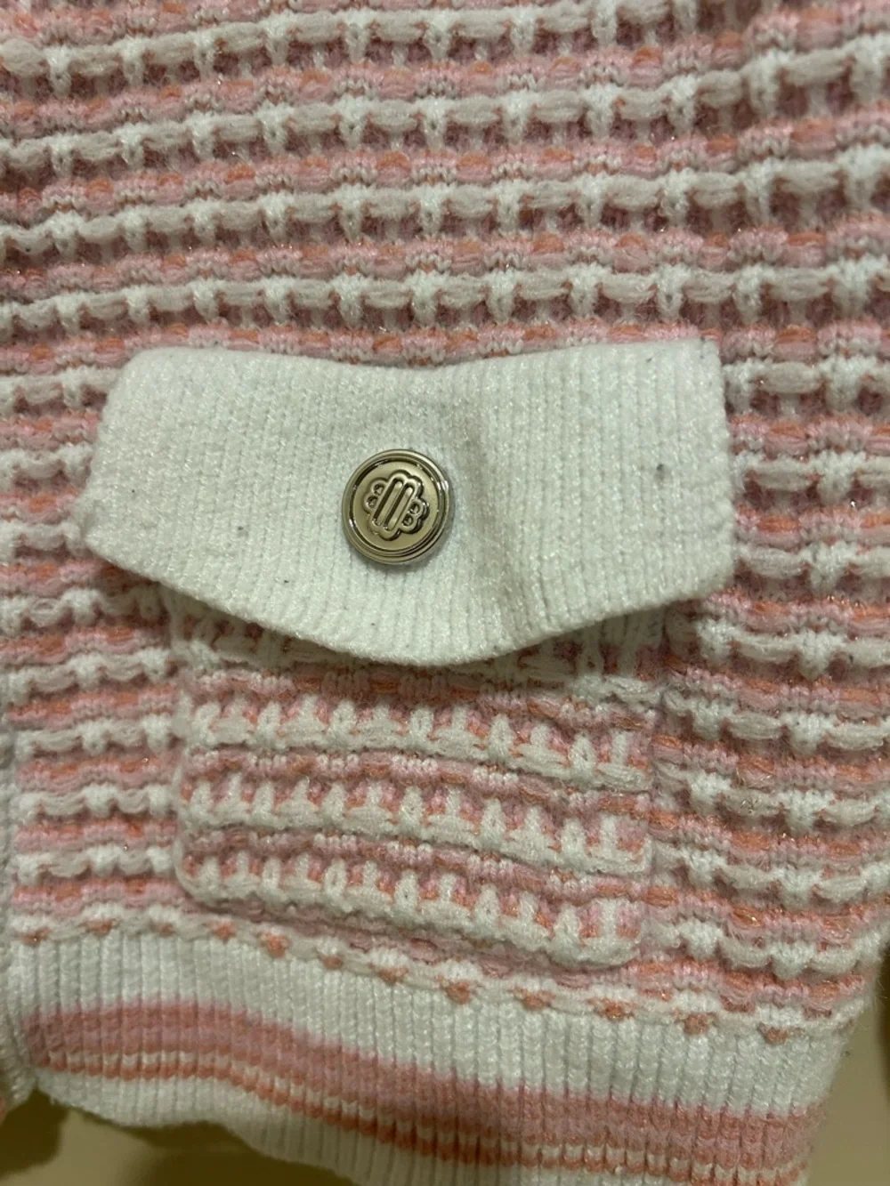 Nanette Lepore Pink & White Knit Women’s Cardigan Jacket Size XS - Picture 6 of 6